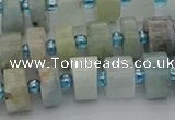 CRB646 15.5 inches 6*10mm tyre aquamarine gemstone beads