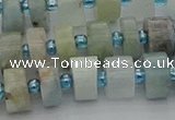 CRB646 15.5 inches 6*10mm tyre aquamarine gemstone beads