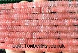 CRB6500 15 inches 2*6mm rondelle cherry quartz beads wholesale