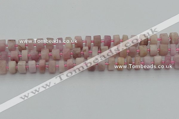 CRB652 15.5 inches 6*10mm tyre pink kunzite gemstone beads