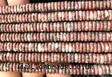 CRB6526 15 inches 2*6mm rondelle red sesame jasper beads