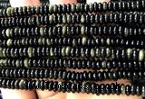 CRB6567 15 inches 2*6mm rondelle golden obsidian beads wholesale