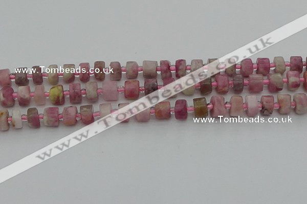 CRB657 15.5 inches 5*8mm tyre pink tourmaline gemstone beads