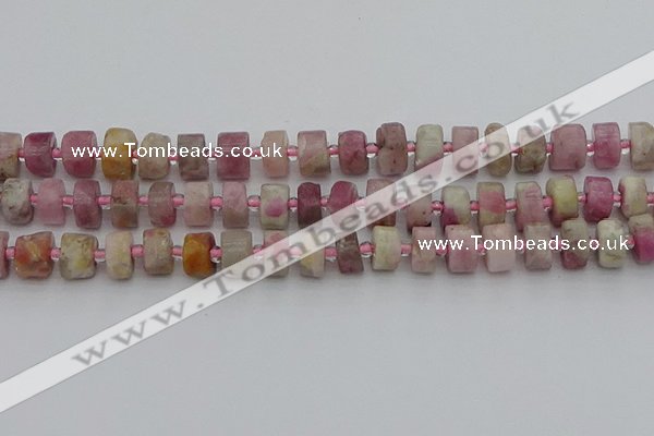 CRB658 15.5 inches 6*10mm tyre pink tourmaline gemstone beads