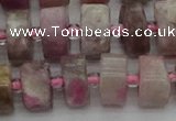 CRB659 15.5 inches 6*12mm tyre pink tourmaline gemstone beads