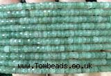 CRB6605 15 inches 2*4mm faceted heishi green aventurine jade beads