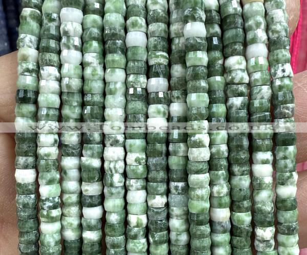CRB6608 15 inches 2*4mm faceted heishi Qinghai jade beads