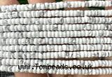 CRB6612 15 inches 2*4mm faceted heishi white howlite turquoise beads