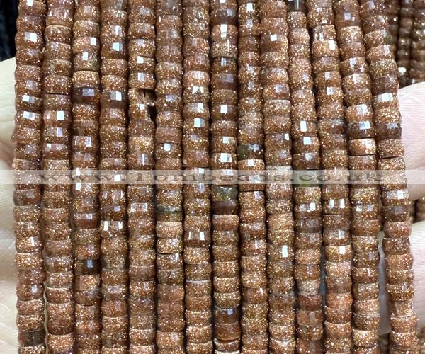 CRB6615 15 inches 2*4mm faceted heishi goldstone beads