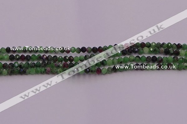 CRB702 15.5 inches 2.5*3mm faceted rondelle ruby zoisite beads