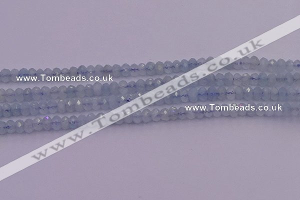 CRB711 15.5 inches 2.5*4mm faceted rondelle aquamarine beads