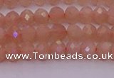 CRB714 15.5 inches 3*4mm faceted rondelle peach moonstone beads