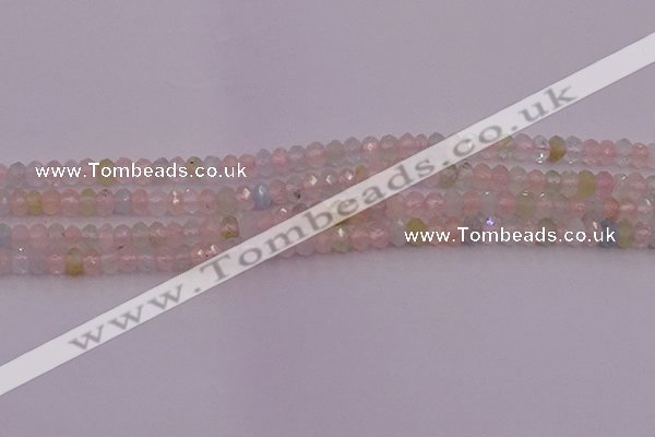 CRB716 15.5 inches 2.5*4mm faceted rondelle morganite beads