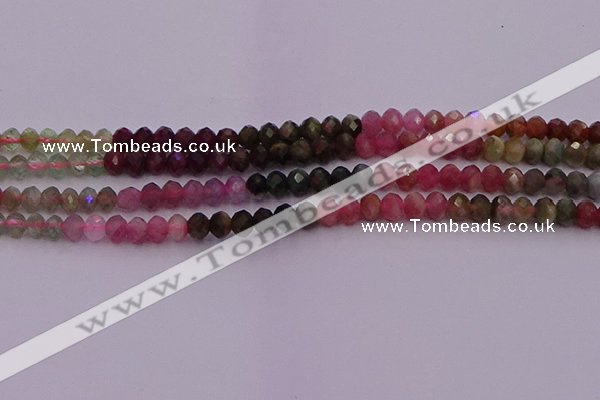 CRB717 15.5 inches 3*5mm faceted rondelle tourmaline beads
