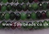 CRB725 15.5 inches 2.5*4mm faceted rondelle ruby zoisite beads