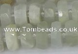 CRB811 15.5 inches 6*12mm faceted rondelle grey moonstone beads