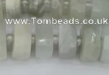 CRB812 15.5 inches 8*14mm faceted rondelle grey moonstone beads