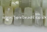 CRB814 15.5 inches 8*18mm faceted rondelle grey moonstone beads