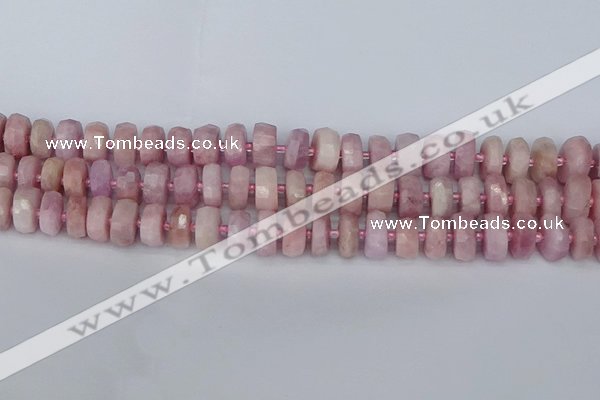 CRB826 15.5 inches 6*10mm faceted rondelle kunzite beads