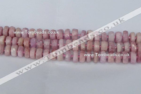 CRB827 15.5 inches 7*12mm faceted rondelle kunzite beads