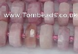 CRB828 15.5 inches 8*14mm faceted rondelle kunzite beads