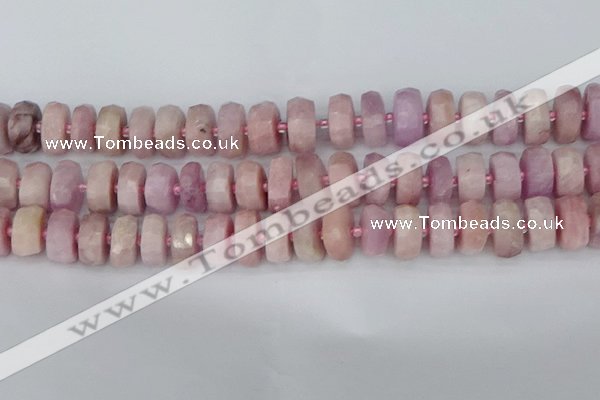 CRB829 15.5 inches 8*16mm faceted rondelle kunzite beads