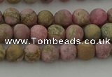 CRC1001 15.5 inches 6mm round matte rhodochrosite gemstone beads