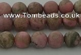 CRC1002 15.5 inches 8mm round matte rhodochrosite gemstone beads