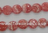 CRC106 15.5 inches 12mm flat round natural argentina rhodochrosite beads