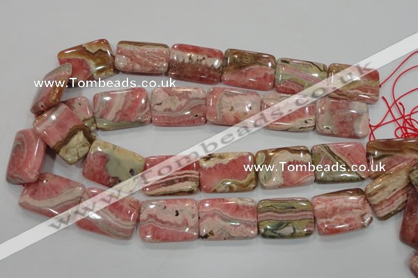 CRC111 15.5 inches 22*30mm rectangle natural argentina rhodochrosite beads