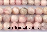 CRC1195 15 inches 4mm round rhodochrosite gemstone beads