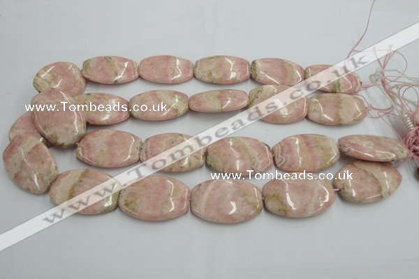 CRC157 15.5 inches 25*35mm flat drum Argentina rhodochrosite beads