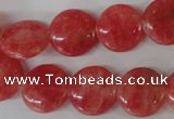 CRC24 15.5 inches 16mm flat round dyed rhodochrosite gemstone beads