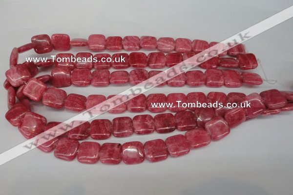 CRC28 15.5 inches 14*14mm square dyed rhodochrosite gemstone beads