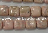 CRC302 15.5 inches 12*12mm square Peru rhodochrosite beads