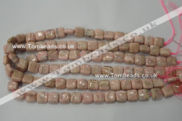 CRC302 15.5 inches 12*12mm square Peru rhodochrosite beads