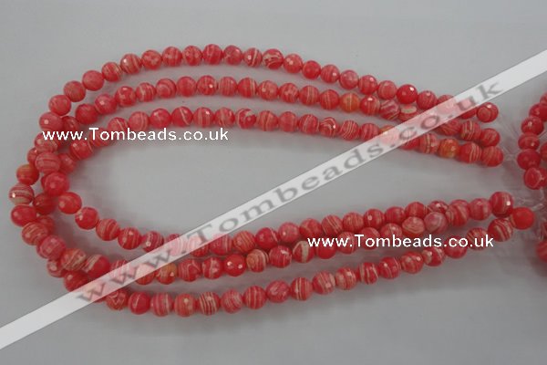 CRC402 15.5 inches 8mm faceted round synthetic rhodochrosite beads