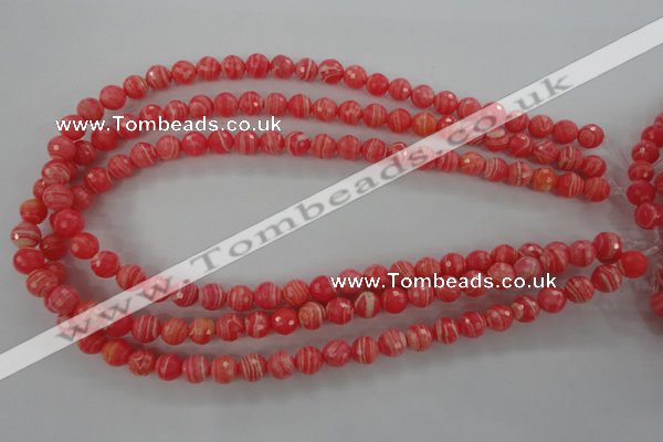 CRC403 15.5 inches 10mm faceted round synthetic rhodochrosite beads