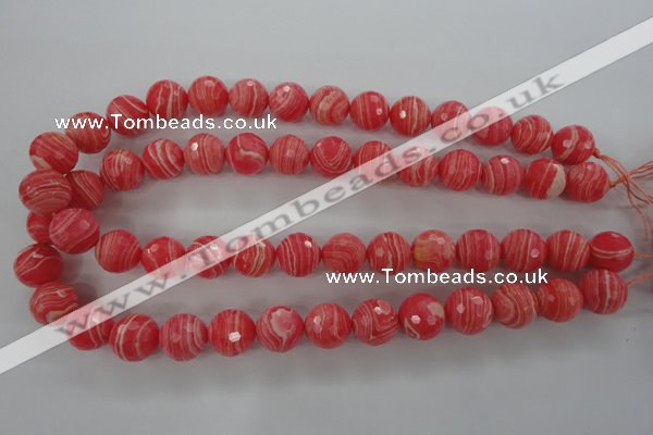 CRC404 15.5 inches 12mm faceted round synthetic rhodochrosite beads