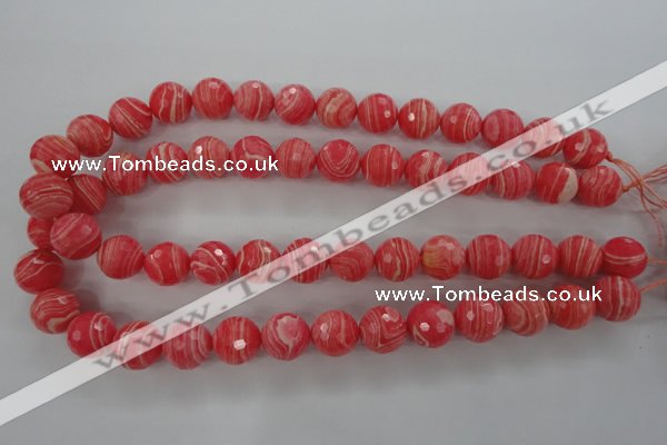 CRC405 15.5 inches 14mm faceted round synthetic rhodochrosite beads