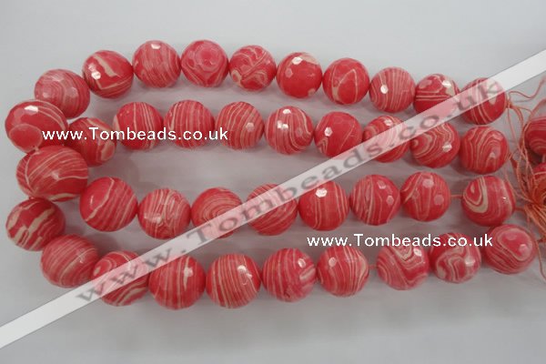 CRC408 15.5 inches 20mm faceted round synthetic rhodochrosite beads