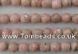 CRC451 15.5 inches 6mm faceted round Argentina rhodochrosite beads