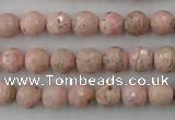 CRC452 15.5 inches 8mm faceted round Argentina rhodochrosite beads