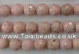 CRC453 15.5 inches 10mm faceted round Argentina rhodochrosite beads