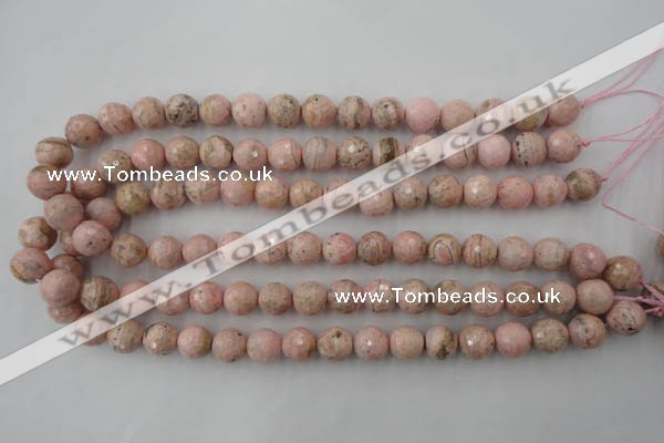 CRC453 15.5 inches 10mm faceted round Argentina rhodochrosite beads