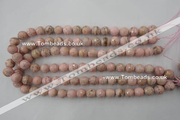 CRC454 15.5 inches 12mm faceted round Argentina rhodochrosite beads