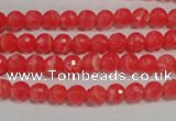 CRC511 15.5 inches 6mm faceted round synthetic rhodochrosite beads