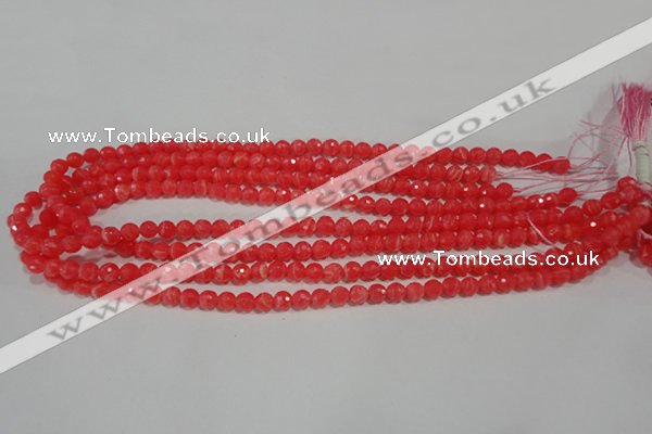 CRC511 15.5 inches 6mm faceted round synthetic rhodochrosite beads