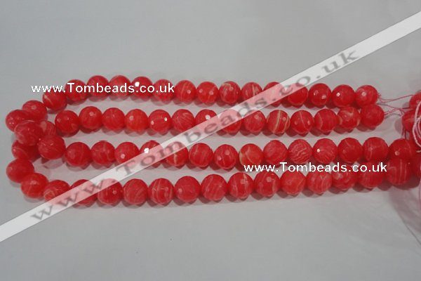 CRC514 15.5 inches 12mm faceted round synthetic rhodochrosite beads