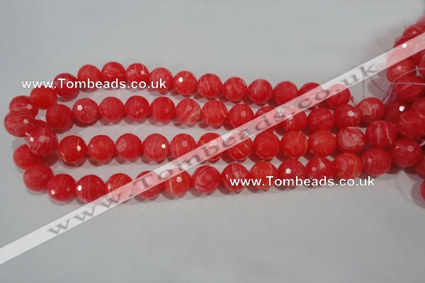 CRC515 15.5 inches 14mm faceted round synthetic rhodochrosite beads